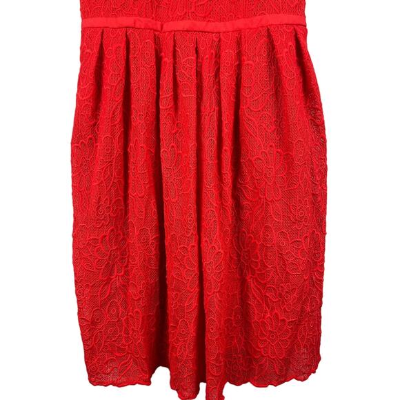 Adrianna Pappell English Garden Fit & Flare in Persimmon with Pockets Size 8 - Picture 3 of 10